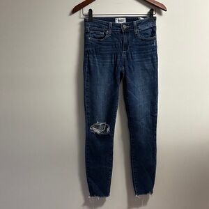 Paige Verdugo Ankle sz 25 skinny Blue Ripped Ankle Jeans